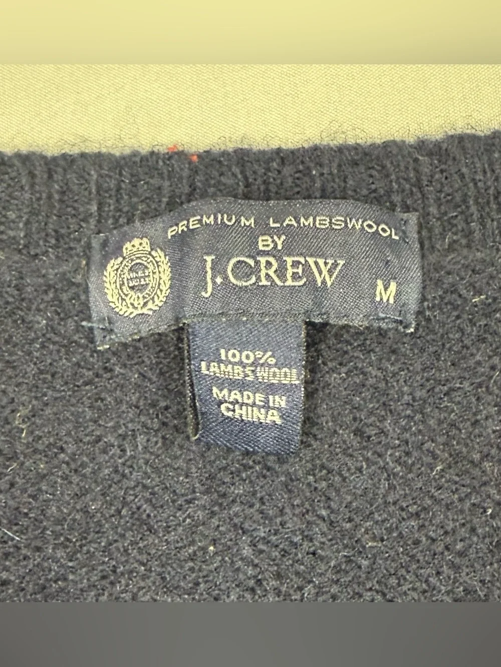 J. Crew Mens Argyle Sweater Vest Sz Medium Lambswool Navy/Multicolor A8